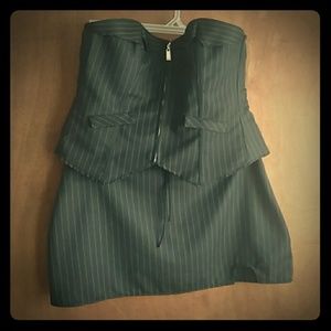 Skirt suit with strapless top